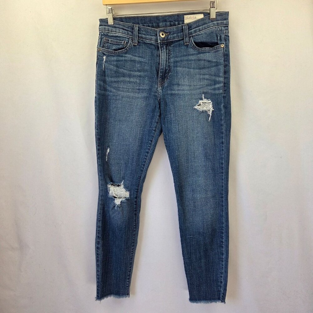Pistola High-Rise Distressed Skinny Jeans Size 30